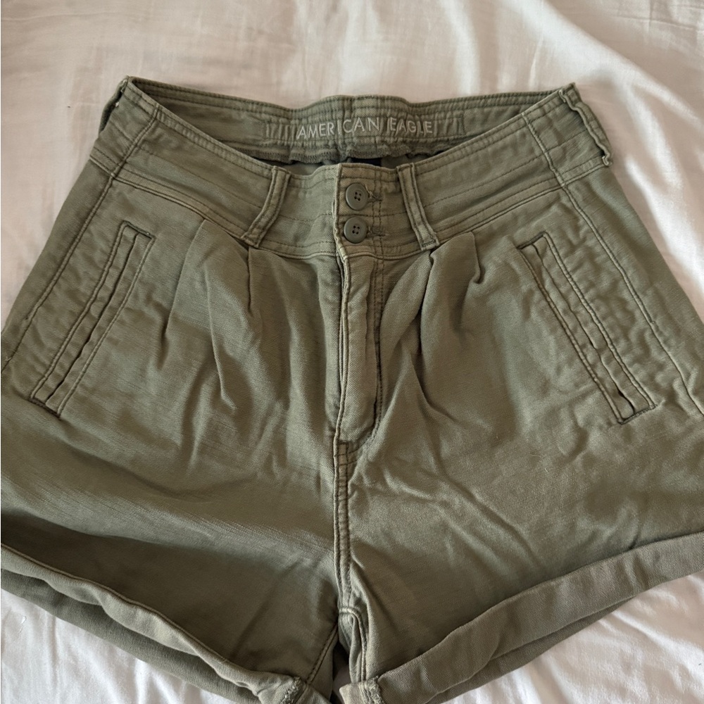 American Eagle Outfitters Green High Waist Shorts